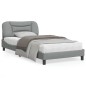 vidaXL Estructura de cama con luces LED tela gris claro 100x200 cm