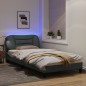 vidaXL Estructura de cama con luces LED tela gris claro 100x200 cm