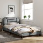 vidaXL Estructura de cama con luces LED tela gris claro 100x200 cm