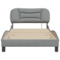 vidaXL Estructura de cama con luces LED tela gris claro 100x200 cm