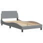 vidaXL Estructura de cama con luces LED tela gris claro 100x200 cm