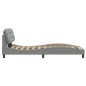vidaXL Estructura de cama con luces LED tela gris claro 100x200 cm