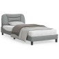 vidaXL Estructura de cama con luces LED tela gris claro 90x200 cm