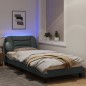 vidaXL Estructura de cama con luces LED tela gris claro 90x200 cm