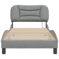 vidaXL Estructura de cama con luces LED tela gris claro 90x200 cm