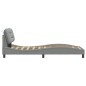 vidaXL Estructura de cama con luces LED tela gris claro 90x200 cm