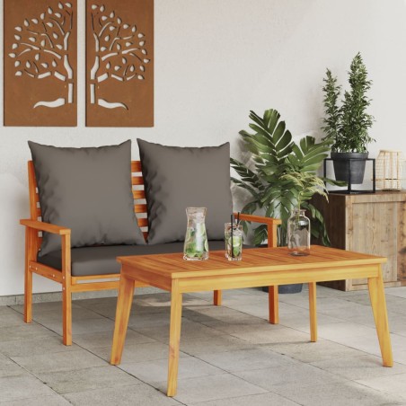 vidaXL Set de muebles de jardín con cojines madera maciza acacia