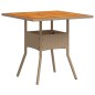vidaXL Mesa de jardín ratán sintético madera acacia beige 80x80x75 cm vidaXL Mesa de jardín ratán sintético madera acacia beige 80x80x75 cm