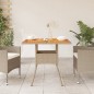 vidaXL Mesa de jardín ratán sintético madera acacia beige 80x80x75 cm vidaXL Mesa de jardín ratán sintético madera acacia beige 80x80x75 cm
