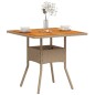 vidaXL Mesa de jardín ratán sintético madera acacia beige 80x80x75 cm vidaXL Mesa de jardín ratán sintético madera acacia beige 80x80x75 cm