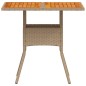 vidaXL Mesa de jardín ratán sintético madera acacia beige 80x80x75 cm vidaXL Mesa de jardín ratán sintético madera acacia beige 80x80x75 cm