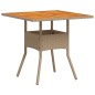 vidaXL Mesa de jardín ratán sintético madera acacia beige 80x80x75 cm vidaXL Mesa de jardín ratán sintético madera acacia beige 80x80x75 cm