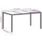 vidaXL Mesa de jardín superficie de vidrio ratán PE gris 150x90x75 cm vidaXL Mesa de jardín superficie de vidrio ratán PE gris 150x90x75 cm