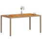 vidaXL Mesa de jardín ratán PE y madera acacia beige 150x90x75 cm vidaXL Mesa de jardín ratán PE y madera acacia beige 150x90x75 cm