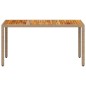 vidaXL Mesa de jardín ratán PE y madera acacia beige 150x90x75 cm vidaXL Mesa de jardín ratán PE y madera acacia beige 150x90x75 cm