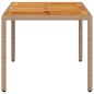 vidaXL Mesa de jardín ratán PE y madera acacia beige 150x90x75 cm vidaXL Mesa de jardín ratán PE y madera acacia beige 150x90x75 cm