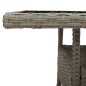 vidaXL Mesa de jardín superficie de vidrio y ratán PE gris 80x80x75 cm vidaXL Mesa de jardín superficie de vidrio y ratán PE gris 80x80x75 cm