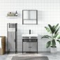 vidaXL Set de muebles de baño 3 pzas madera contrachapada gris sonoma vidaXL Set de muebles de baño 3 pzas madera contrachapada gris sonoma