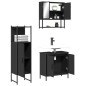 vidaXL Juego de muebles de baño 3 pzas madera contrachapada negro