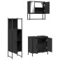vidaXL Juego de muebles de baño 3 pzas madera contrachapada negro