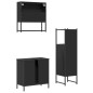 vidaXL Juego de muebles de baño 3 pzas madera contrachapada negro