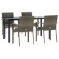 vidaXL Set comedor jardín 5 pzas y cojines ratán sintético negro gris vidaXL Set comedor jardín 5 pzas y cojines ratán sintético negro gris
