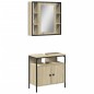 vidaXL Set de muebles de baño 2 pzas madera contrachapada roble Sonoma