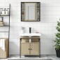 vidaXL Set de muebles de baño 2 pzas madera contrachapada roble Sonoma