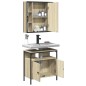 vidaXL Set de muebles de baño 2 pzas madera contrachapada roble Sonoma