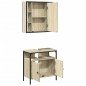 vidaXL Set de muebles de baño 2 pzas madera contrachapada roble Sonoma