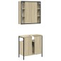 vidaXL Set de muebles de baño 2 pzas madera contrachapada roble Sonoma