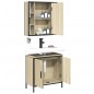 vidaXL Set de muebles de baño 2 pzas madera contrachapada roble Sonoma vidaXL Set de muebles de baño 2 pzas madera contrachapada roble Sonoma
