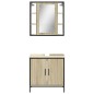vidaXL Set de muebles de baño 2 pzas madera contrachapada roble Sonoma vidaXL Set de muebles de baño 2 pzas madera contrachapada roble Sonoma