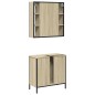 vidaXL Set de muebles de baño 2 pzas madera contrachapada roble Sonoma vidaXL Set de muebles de baño 2 pzas madera contrachapada roble Sonoma