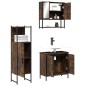 vidaXL Set de muebles baño 3 pzas madera contrachapada roble ahumado