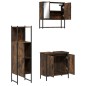 vidaXL Set de muebles baño 3 pzas madera contrachapada roble ahumado