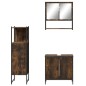 vidaXL Set de muebles baño 3 pzas madera contrachapada roble ahumado