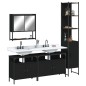 vidaXL Juego de muebles de baño 4 pzas madera contrachapada negro vidaXL Juego de muebles de baño 4 pzas madera contrachapada negro