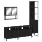 vidaXL Juego de muebles de baño 4 pzas madera contrachapada negro vidaXL Juego de muebles de baño 4 pzas madera contrachapada negro