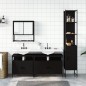 vidaXL Juego de muebles de baño 4 pzas madera contrachapada negro vidaXL Juego de muebles de baño 4 pzas madera contrachapada negro
