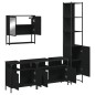 vidaXL Juego de muebles de baño 4 pzas madera contrachapada negro vidaXL Juego de muebles de baño 4 pzas madera contrachapada negro