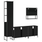 vidaXL Juego de muebles de baño 4 pzas madera contrachapada negro vidaXL Juego de muebles de baño 4 pzas madera contrachapada negro