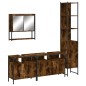 vidaXL Set de muebles baño 4 pzas madera contrachapada roble ahumado vidaXL Set de muebles baño 4 pzas madera contrachapada roble ahumado