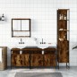 vidaXL Set de muebles baño 4 pzas madera contrachapada roble ahumado vidaXL Set de muebles baño 4 pzas madera contrachapada roble ahumado