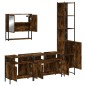 vidaXL Set de muebles baño 4 pzas madera contrachapada roble ahumado vidaXL Set de muebles baño 4 pzas madera contrachapada roble ahumado