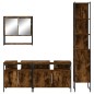 vidaXL Set de muebles baño 4 pzas madera contrachapada roble ahumado vidaXL Set de muebles baño 4 pzas madera contrachapada roble ahumado