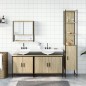 vidaXL Juego de muebles de baño 4 pzas contrachapada roble Sonoma vidaXL Juego de muebles de baño 4 pzas contrachapada roble Sonoma