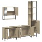vidaXL Juego de muebles de baño 4 pzas contrachapada roble Sonoma vidaXL Juego de muebles de baño 4 pzas contrachapada roble Sonoma