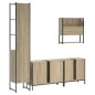vidaXL Juego de muebles de baño 4 pzas contrachapada roble Sonoma vidaXL Juego de muebles de baño 4 pzas contrachapada roble Sonoma