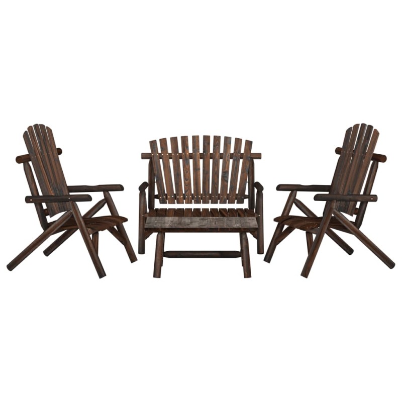 vidaXL Juego de muebles de jardín 4 piezas madera maciza de abeto vidaXL Juego de muebles de jardín 4 piezas madera maciza de abeto